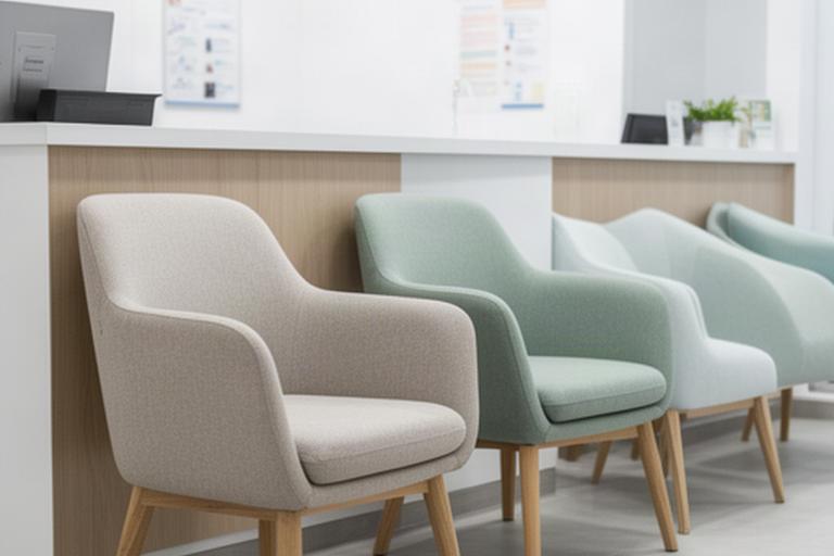 Sillones de recepción de clínica dental en Lucena después de una desinfección profunda